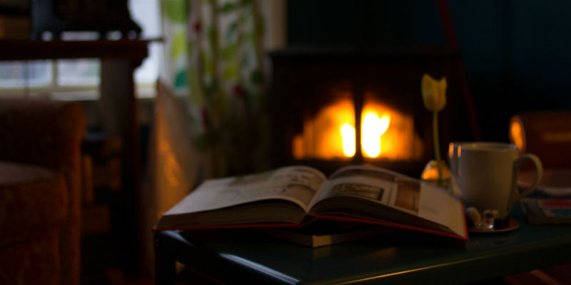 Fireplace in person's home